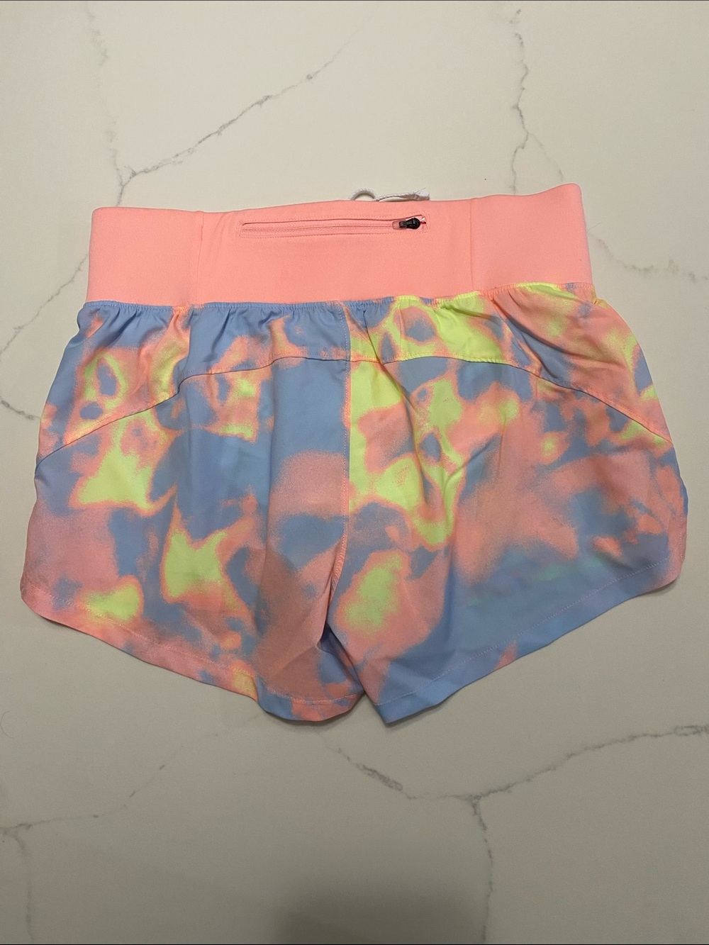 Under Armour Pastel Tie-Dye Running Shorts - Pink Waistband - Picture 2 of 7